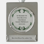 EIegant Irish in Love Memory Banner-Ornament Silber (Vorderseite)