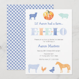 EIEIO Alte MacDonald Pumpkin Boys Geburtstagsparty Einladung