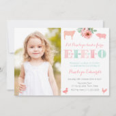 EIEIO Altes MacDonald Farm Petting Zoo Geburtstag Einladung (Vorderseite)