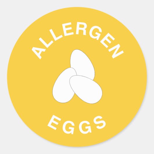 Eier Allergiehinweis Runder Aufkleber (Vorderseite)