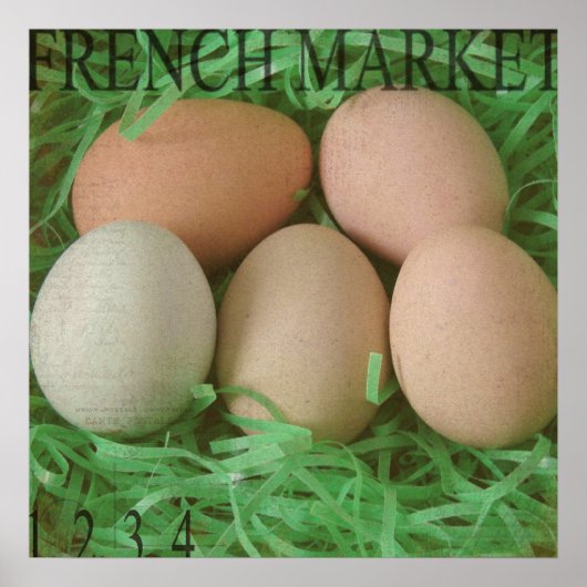 Eier auf dem französischen Markt Poster (Vorne)