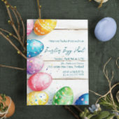 Eier auf Holzfußböden Ostereier Jagd Einladung