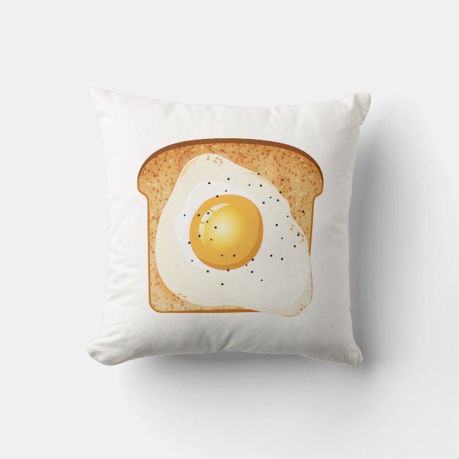 Eier auf Toast Kissen (Vorderseite)