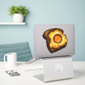 Eier auf Toastaufkleber Aufkleber (Laptop auf Schreibtisch)
