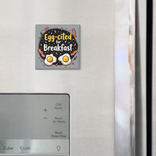 Eier aufregend zum Frühstück Lustiges Foodie Pun D Magnet