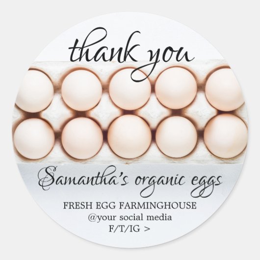 Eier aus Bio Hühnerbetrieben Runder Aufkleber (Vorderseite)