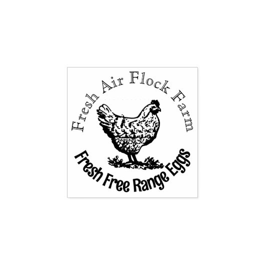 Eier aus Freilandhaltung Gummistempel (Prägung)