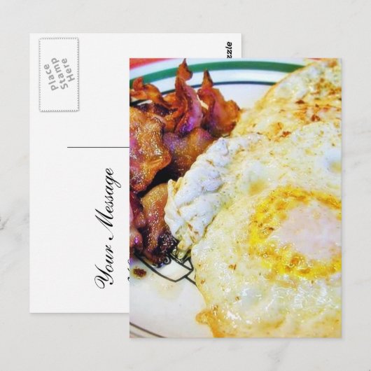Eier Bacon Frühstück Postkarte (Vorne/Hinten)
