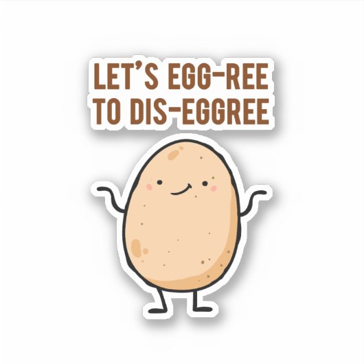 Eier-bis-Eier-Eier-Pun Die-Cut Aufkleber (Vorderseite)