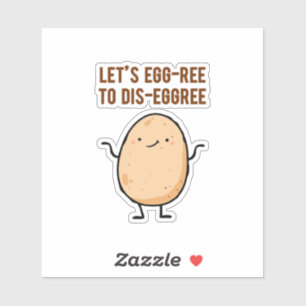 Eier-bis-Eier-Eier-Pun Die-Cut Aufkleber