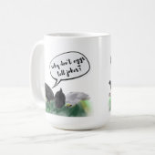 Eier Don't Tell Jokes (stilisierte Hühner & Witze) Kaffeetasse (Vorderseite Links)