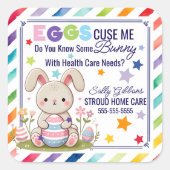 Eier-Fall Me - Überweisungen für das Gesundheitswe Quadratischer Aufkleber (Vorderseite)