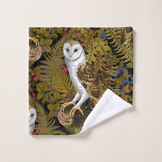 Eier, Farne, Eichen und Beeren 2 Badhandtuch Set (Waschlappen)