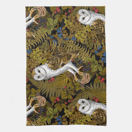 Eier, Farne, Eichen und Beeren 2 Geschirrtuch (Vertikal)