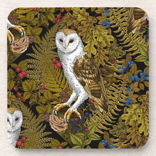 Eier, Farne, Eichen und Beeren 2 Getränkeuntersetzer (Vorderseite)