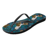 Eier, Farne, Eichen und Beeren 3 Badesandalen (Schrägansicht)