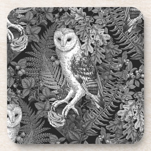 Eier, Farne, Eichen und Beeren 4 Getränkeuntersetzer (Vorderseite)