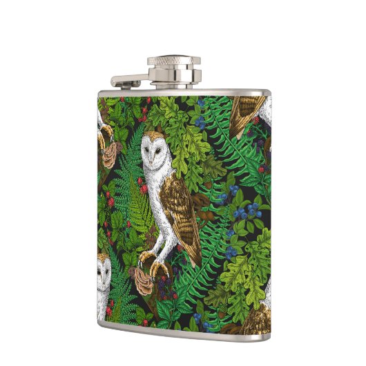 Eier, Farne, Eichen und Beeren Flachmann (Links)