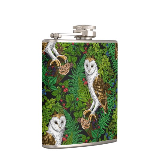 Eier, Farne, Eichen und Beeren Flachmann (Rechts)