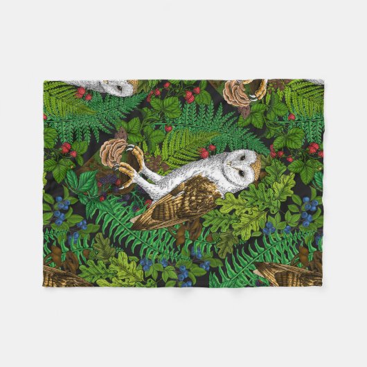 Eier, Farne, Eichen und Beeren Fleecedecke (Vorderseite (Horizontal))