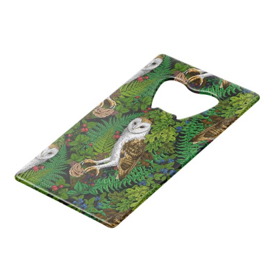 Eier, Farne, Eichen und Beeren Geldbeutel Flaschenöffner (Vorderseite Schrägansicht)