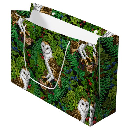 Eier, Farne, Eichen und Beeren Große Geschenktüte (Vorderseite Schrägansicht)