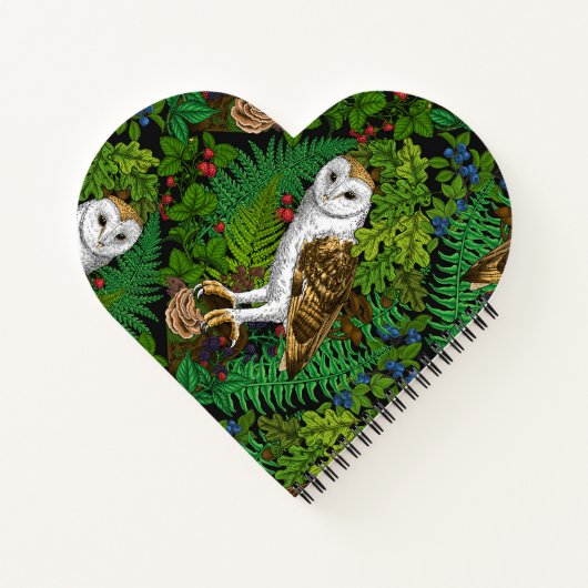 Eier, Farne, Eichen und Beeren Notizblock (Rückseite)