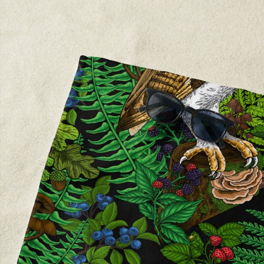 Eier, Farne, Eichen und Beeren Strandtuch (Beispiel)