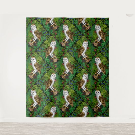 Eier, Farne, Eichen und Beeren Wandteppich (Vorderseite)