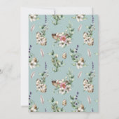 Eier & Feathers Blue Nesting Party Baby Dusche Einladung (Rückseite)