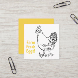Eier für den Verkauf von Hühnern Frisch Gelb Schwa Quadratische Visitenkarte