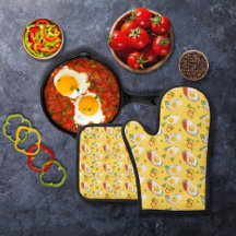 Eier, gebraten, gelb, mit Glockengelb Paprikaschot