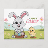 Eier, Hasen und Küken - Happy Oaster Postkarte (Vorderseite)