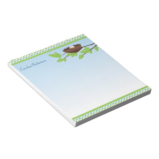 Eier im Vogelnest-Notepad Notizblock (angewinkelt)