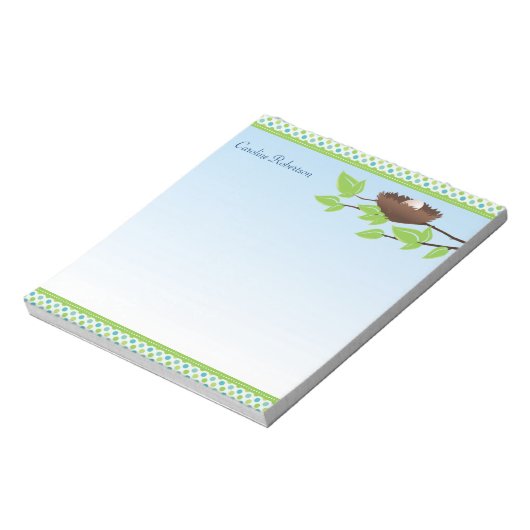 Eier im Vogelnest-Notepad Notizblock (Rotiert)