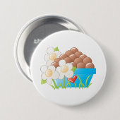 Eier in Blue Bowl mit Blume und Herz Button (Vorne & Hinten)