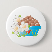 Eier in Blue Bowl mit Blume und Herz Button (Vorderseite)