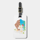 Eier in Blue Bowl mit Blume und Herz Gepäckanhänger (Vorderseite vertikal)