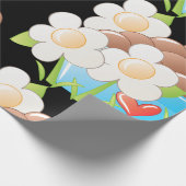 Eier in Blue Bowl mit Blume und Herz Geschenkpapier (Ecke)