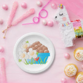 Eier in Blue Bowl mit Blume und Herz Pappteller (Party)