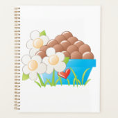 Eier in Blue Bowl mit Blume und Herz Planer (Vorderseite)