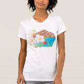 Eier in Blue Bowl mit Blume und Herz T-Shirt (Vorderseite)