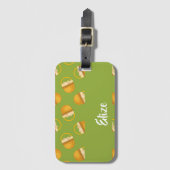 Eier in braunem Korb auf grün Gepäckanhänger (Vorderseite Vertikal)