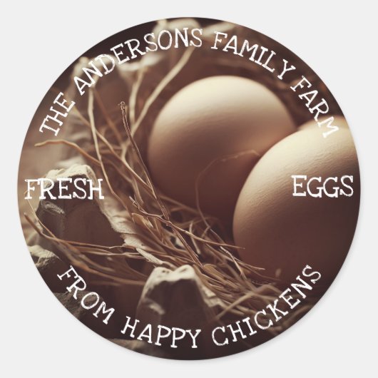 Eier in einer Nest-Vorlage für benutzerdefinierte  Runder Aufkleber (Vorderseite)