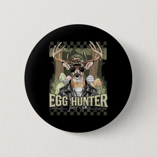 Eier Jäger Hirsch Buck Byckward Cap Hirsch Jagd Ea Button (Vorderseite)
