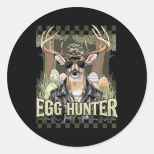 Eier Jäger Hirsch Buck Byckward Cap Hirsch Jagd Ea Runder Aufkleber