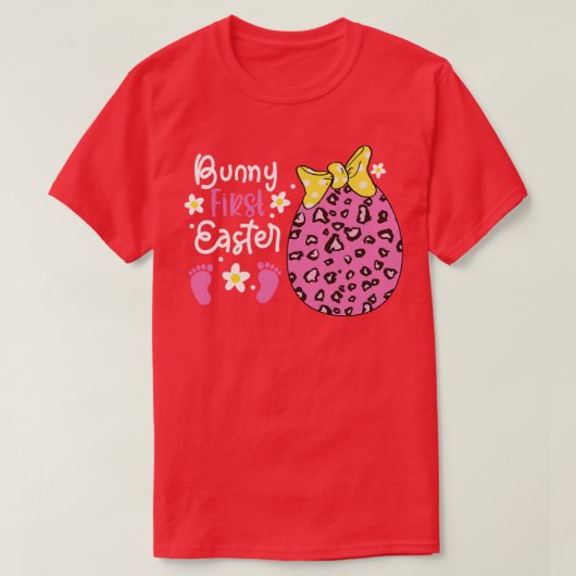 Eier Leopard Ostertag Schwangerschaft Bunny First  T-Shirt (Design vorne)