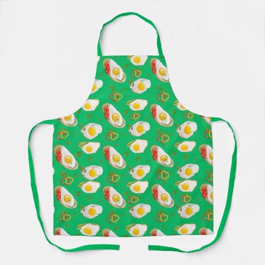 Eier mit Glockengelb, grün Schürze (Vorderseite)