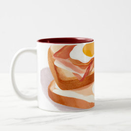 Eier Speck und Toast Zweifarbige Tasse