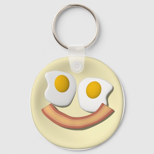 Eier und Bacon Gesicht. Schlüsselanhänger (Vorderseite)